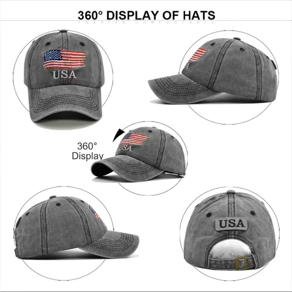 Ball Cap with American Flag Patch - Picture 2 of 4
